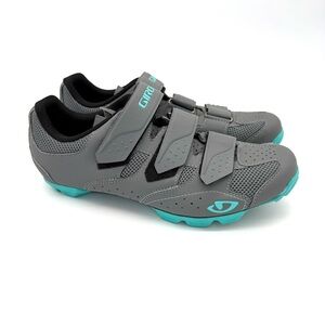 Giro Riela RII Cycling Shoes Gray Turquoise Women’s Size 10